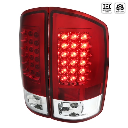 Spec-D Tuning 07-08 Dodge Ram LED Tail Lights Red Housing LT-RAM07RLED-TM